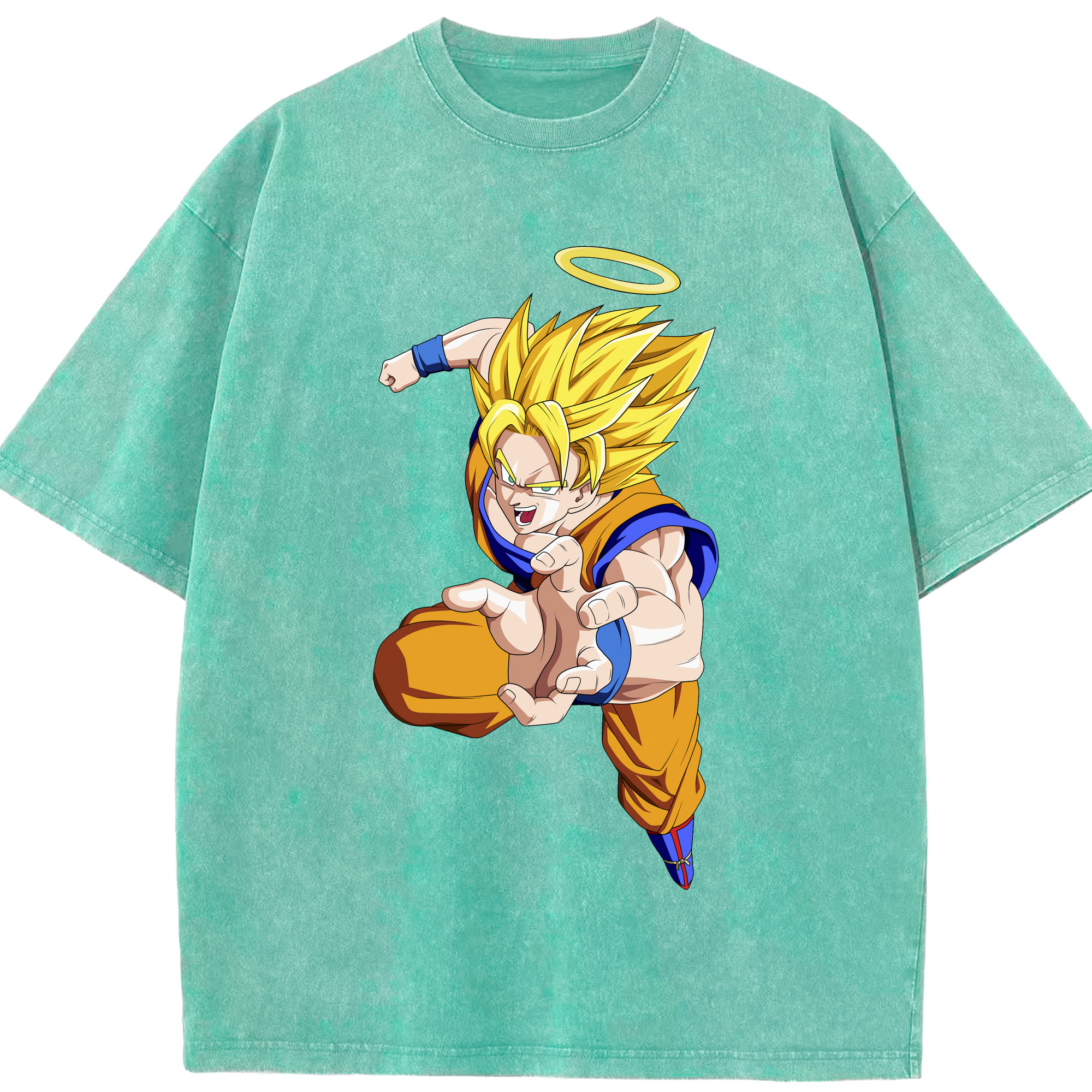（画像用） ドラゴンボール 孫悟空（そん ごくう）Son Goku カカロット DRAGON BALL Kakarotto 綿100% ヴィンテージ風 半袖Tシャツ（フロントプリント）